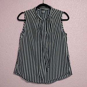 H&M Blue & White Sleeveless Blouse